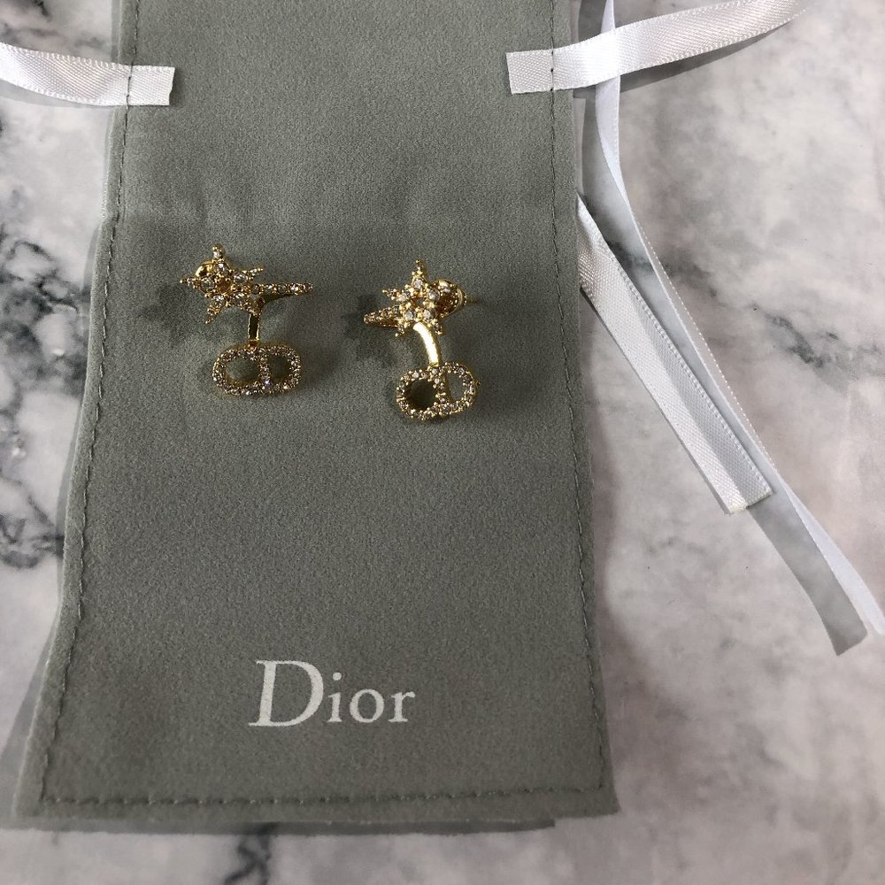 Christian Di*r Rhinestone Earrings